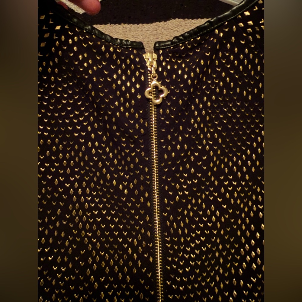 Pink Tartan Black and Gold Patterned Dress - Picture 5 of 9